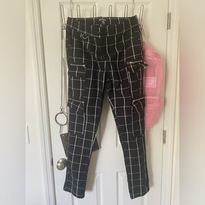 CARGO PLAID DRAWSTRING PANTS - HOT TOPIC